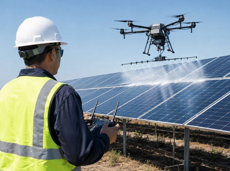 Limpieza de fachadas con drones para edificios y superficies verticales en España Se puede limpiar con drones cuando llueve en España
