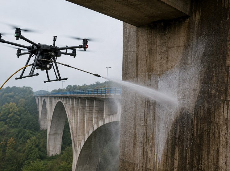 Limpieza de placas solares con drones en cubiertas e instalaciones en España Seguridad en trabajos de limpieza con drones en España